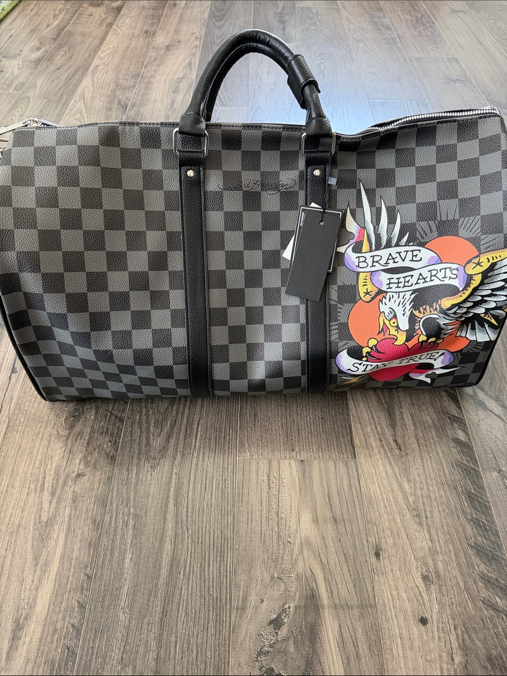 NWT Ed Hardy Brave Hearts Duffel Bag
